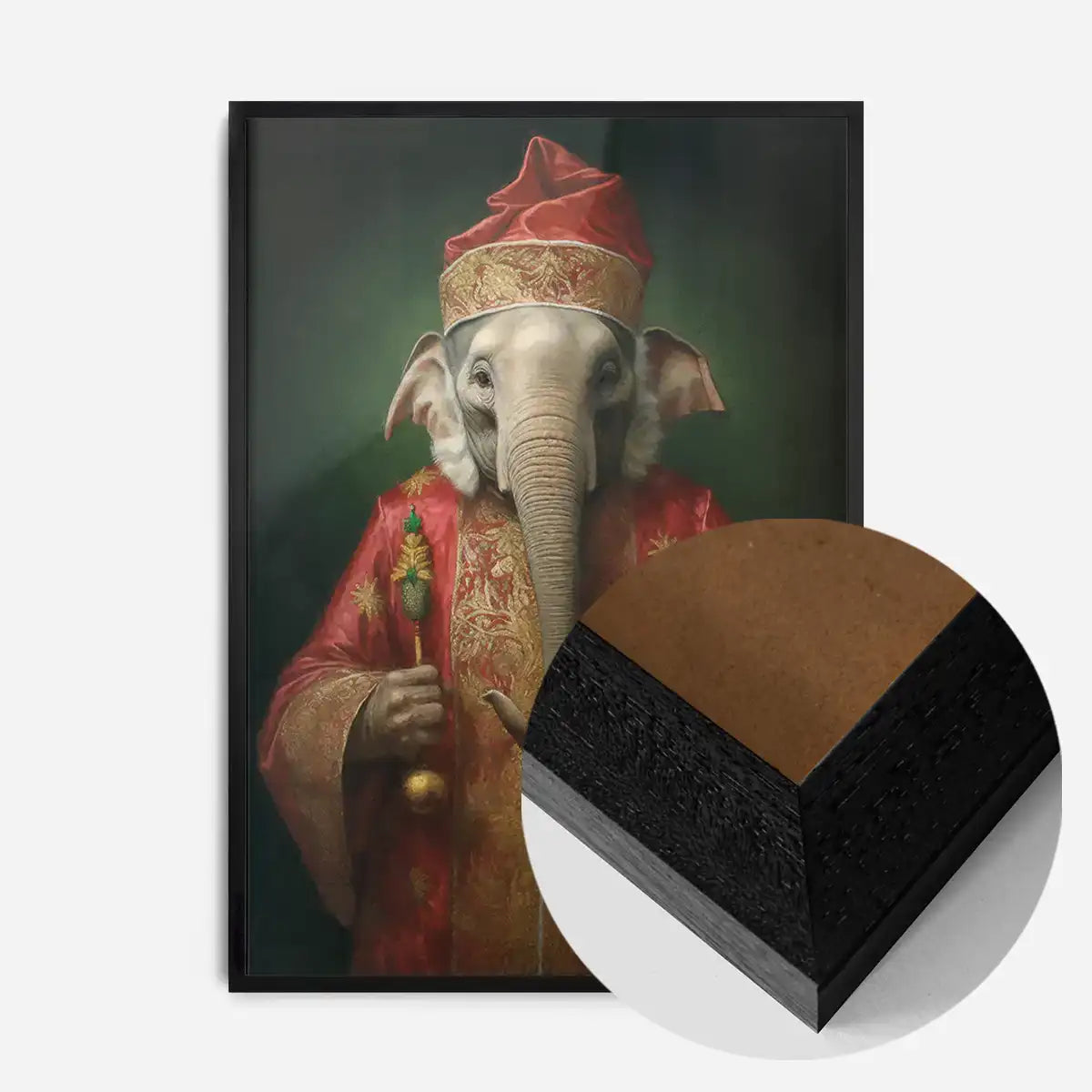 Christmas Elephant Animal Portrait Print