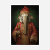 Christmas Elephant Animal Portrait Print