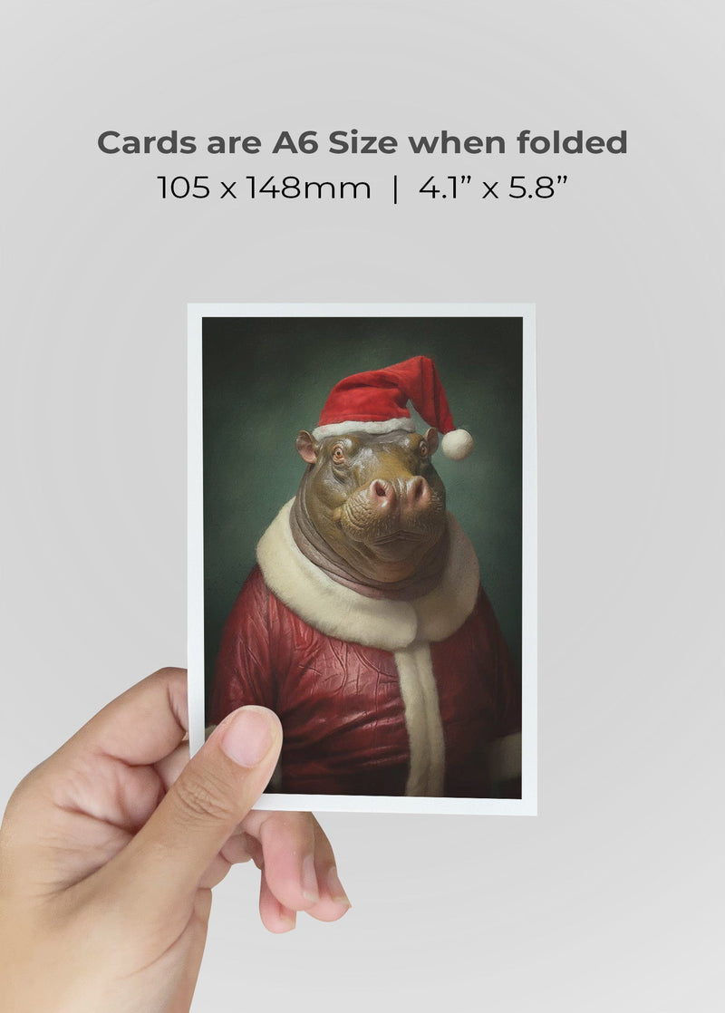 Christmas Hippo A6 Christmas Greetings Card