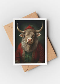 Bison Christmas A6 Christmas Greetings Card