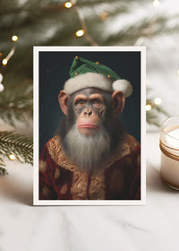 Chimpanzee A6 Christmas Greetings Card