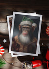 Chimpanzee A6 Christmas Greetings Card