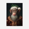 Christmas Chimp Animal Portrait Print