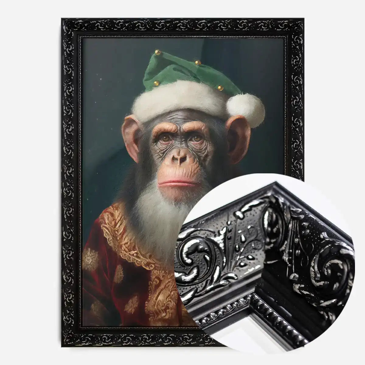 Christmas Chimp Animal Portrait Print