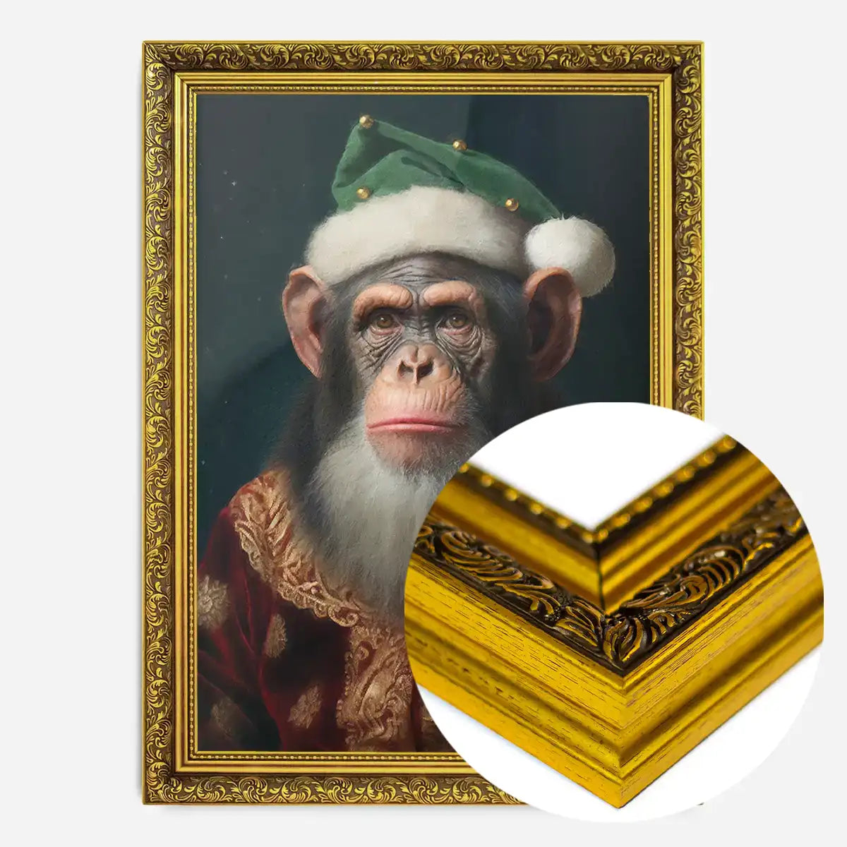 Christmas Chimp Animal Portrait Print