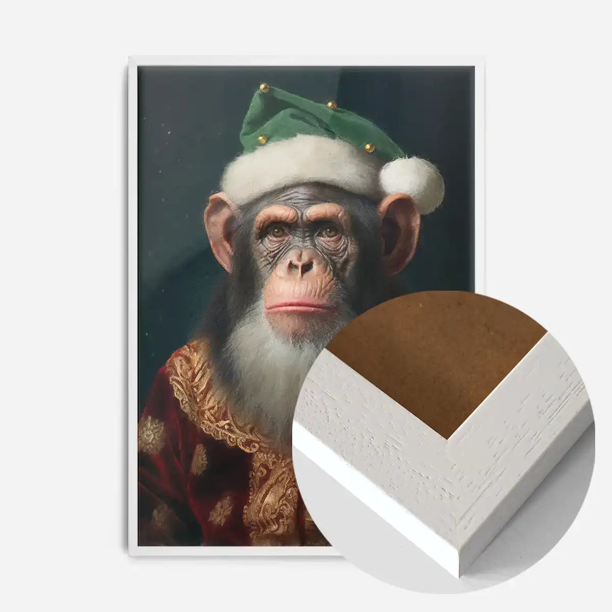Christmas Chimp Animal Portrait Print