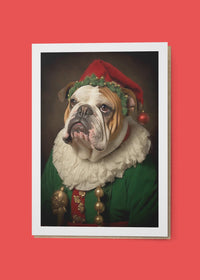 English Bulldog A6 Christmas Greetings Card