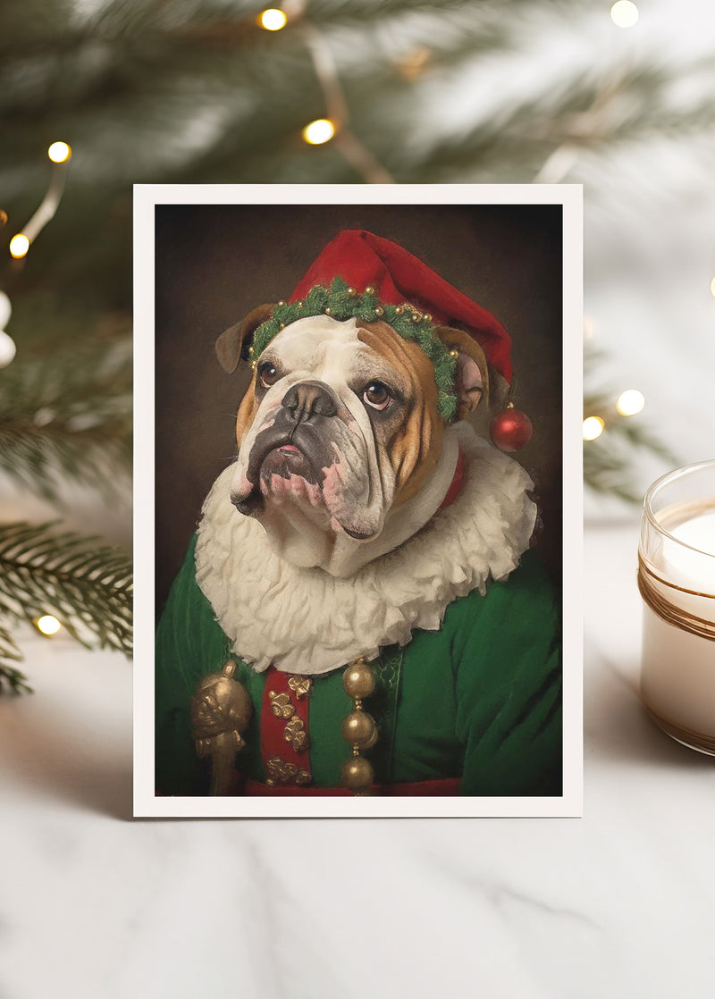 English Bulldog A6 Christmas Greetings Card