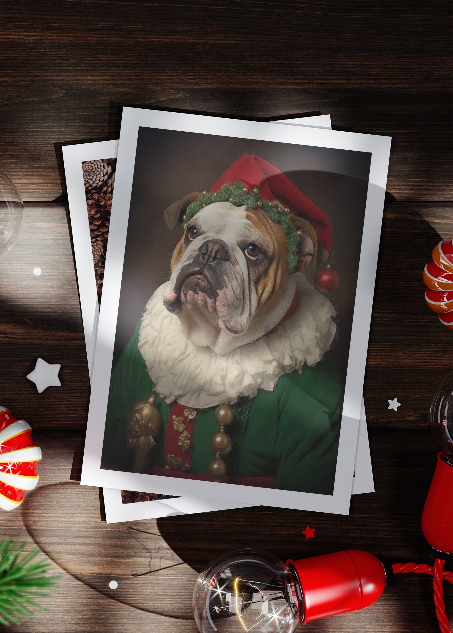 English Bulldog A6 Christmas Greetings Card