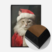Christmas White Cat Animal Portrait Print