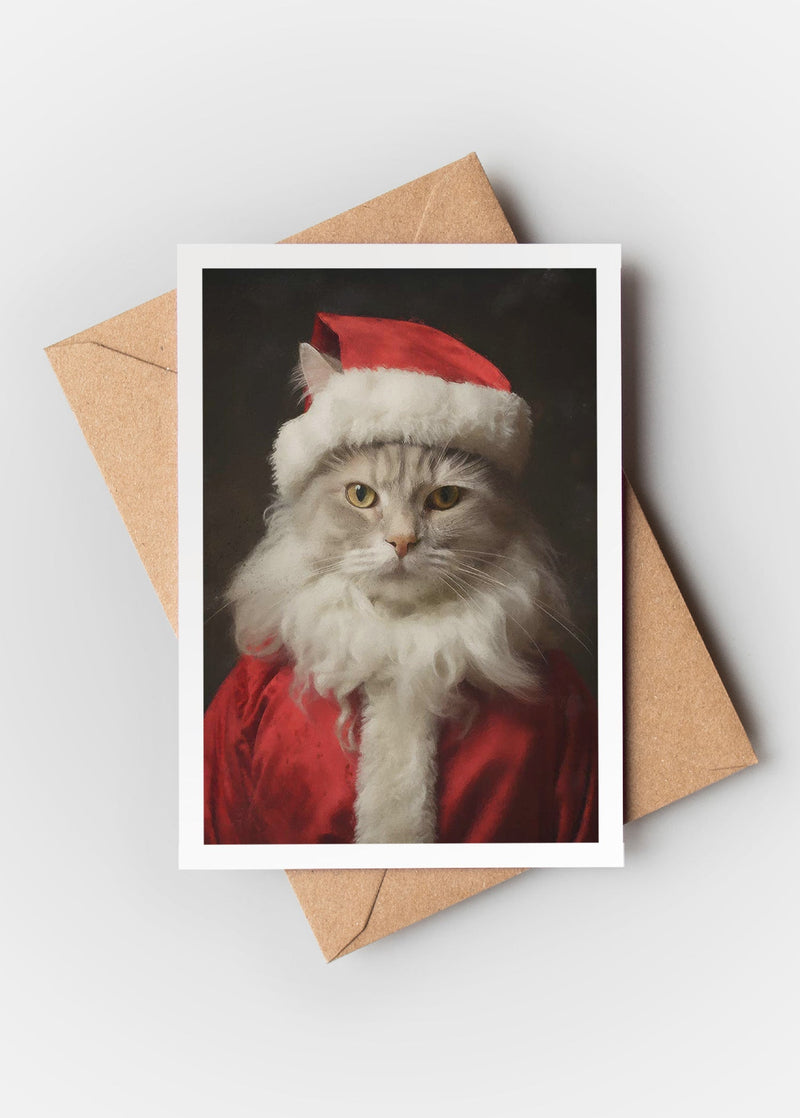 Cat Portrait 1 A6 Christmas Greetings Card