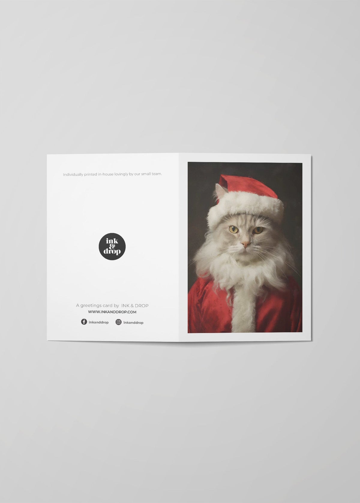 Cat Portrait 1 A6 Christmas Greetings Card