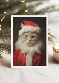 Cat Portrait 1 A6 Christmas Greetings Card