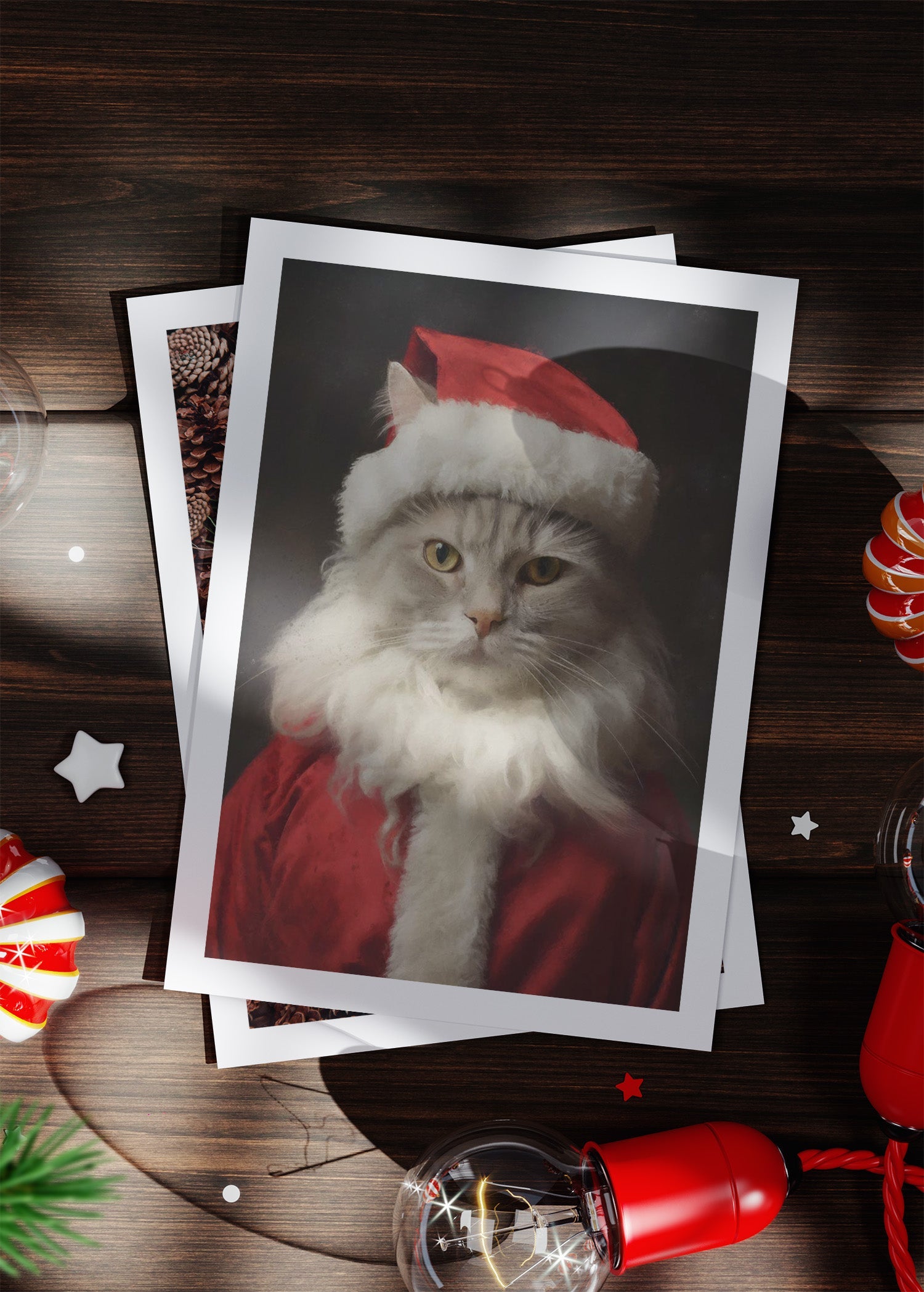 Cat Portrait 1 A6 Christmas Greetings Card