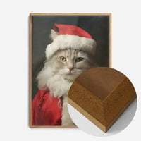 Christmas White Cat Animal Portrait Print