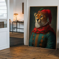 Christmas Cheetah Animal Portrait Print