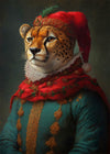 Christmas Cheetah Animal Portrait Print