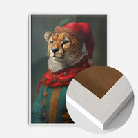 Christmas Cheetah Animal Portrait Print