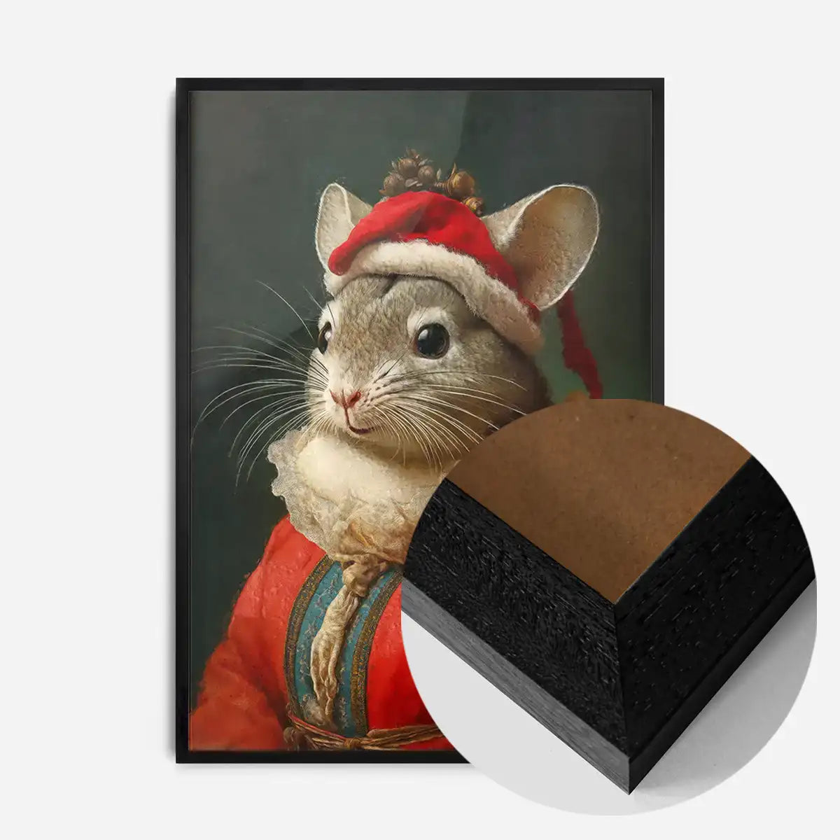Christmas Chinchilla Animal Portrait Print