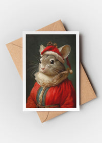 Chinchilla Portrait A6 Christmas Greetings Card