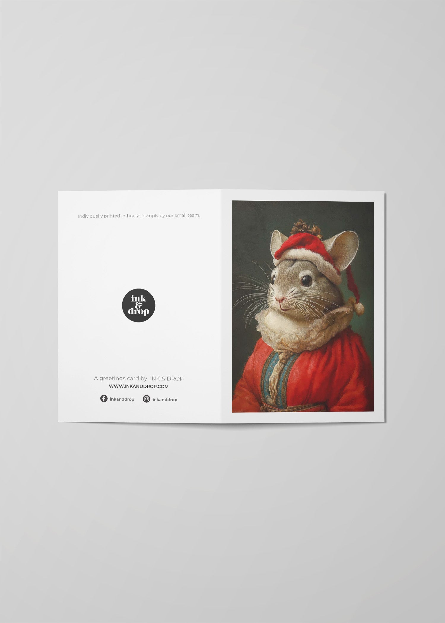 Chinchilla Portrait A6 Christmas Greetings Card