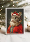 Chinchilla Portrait A6 Christmas Greetings Card