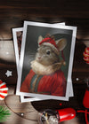 Chinchilla Portrait A6 Christmas Greetings Card