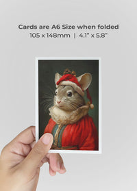 Chinchilla Portrait A6 Christmas Greetings Card