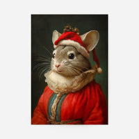 Christmas Chinchilla Animal Portrait Print