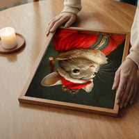 Christmas Chinchilla Animal Portrait Print