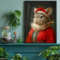 Christmas Chinchilla Animal Portrait Print