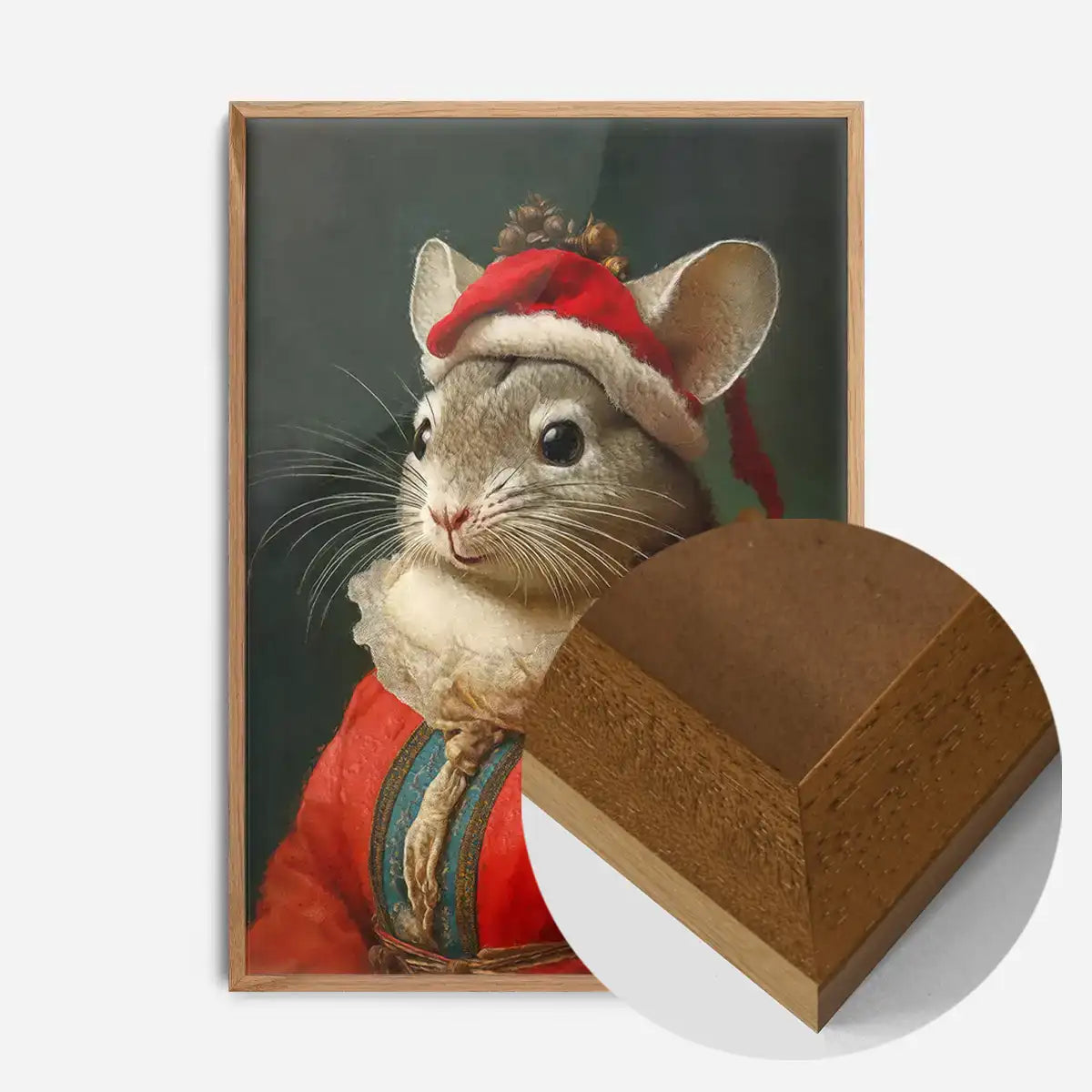 Christmas Chinchilla Animal Portrait Print