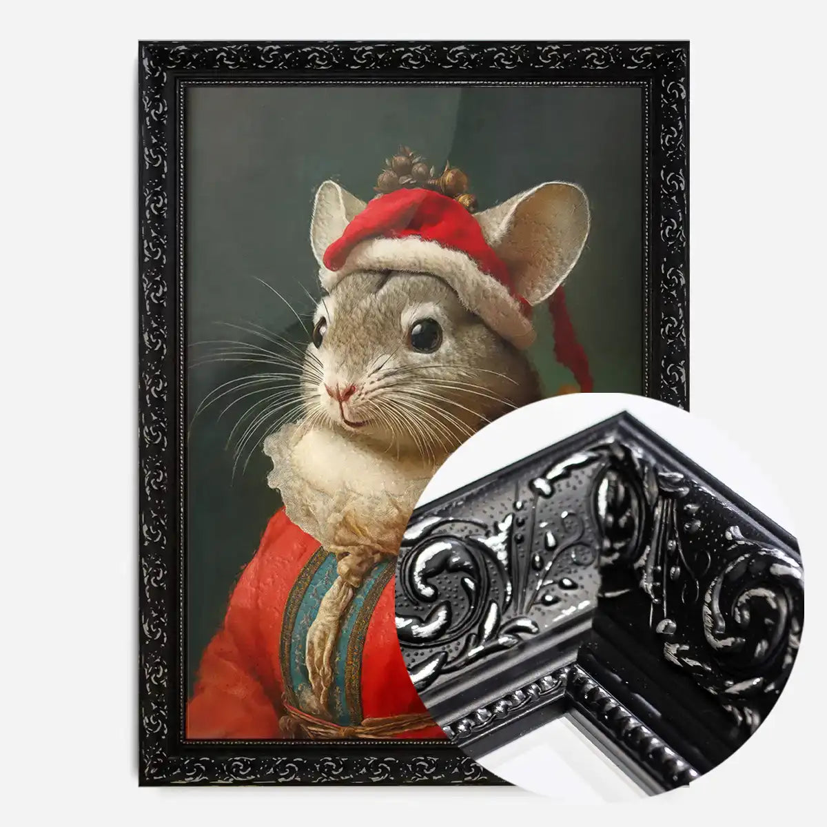 Christmas Chinchilla Animal Portrait Print