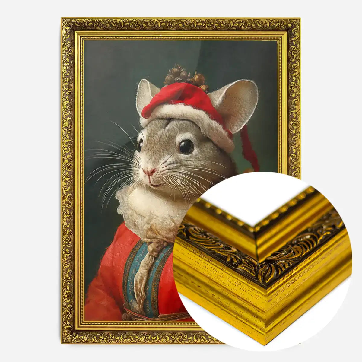 Christmas Chinchilla Animal Portrait Print