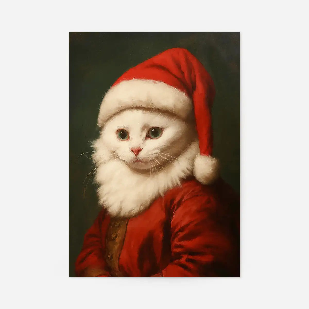 Christmas Persian Cat Animal Portrait Print