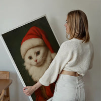 Christmas Persian Cat Animal Portrait Print