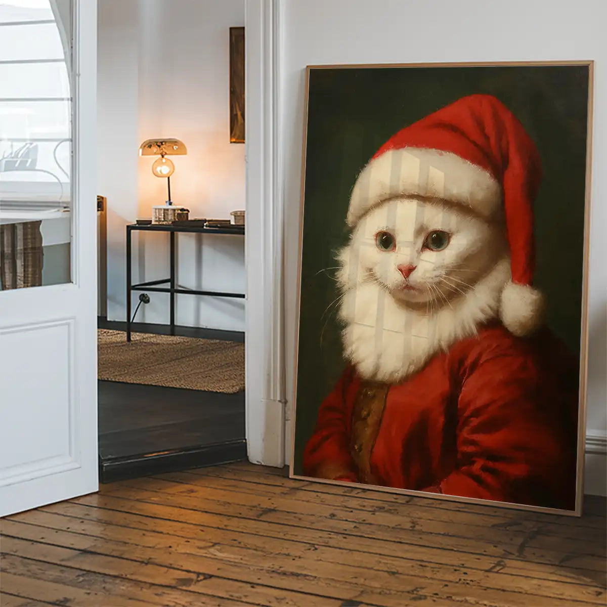 Christmas Persian Cat Animal Portrait Print