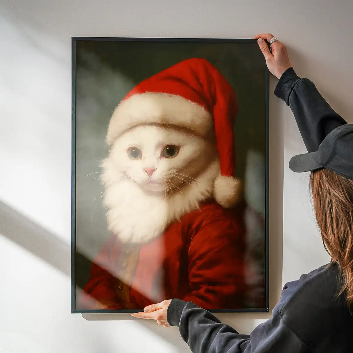 Christmas Persian Cat Animal Portrait Print