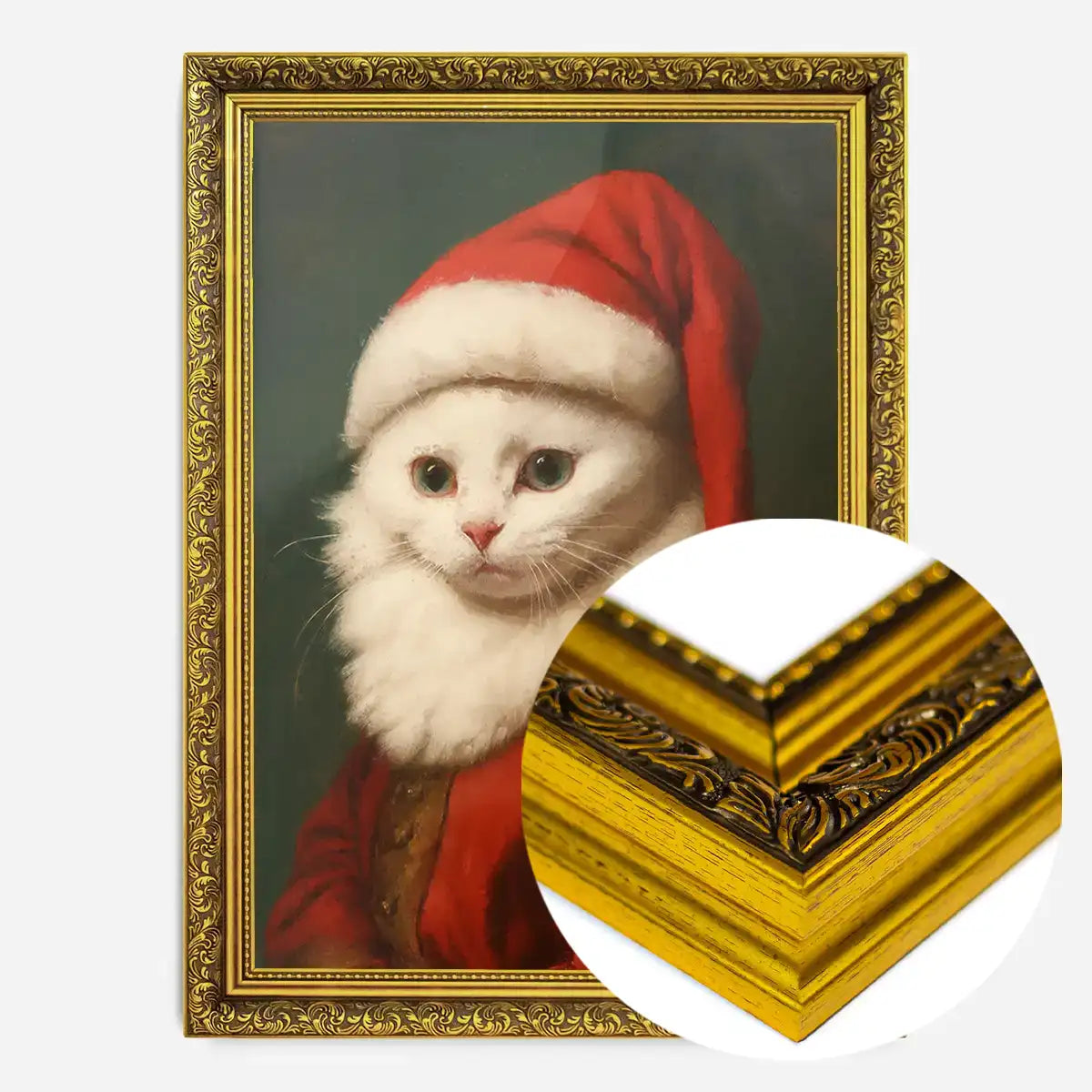 Christmas Persian Cat Animal Portrait Print