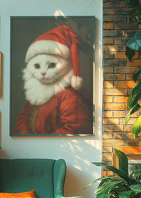 Christmas Persian Cat Animal Portrait Print