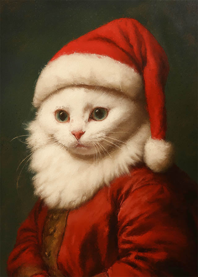 Christmas Persian Cat Animal Portrait Print – InkAndDrop