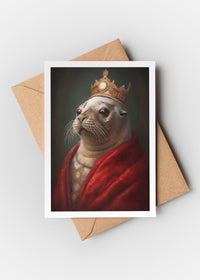 Seal Portrait A6 Christmas Greetings Card