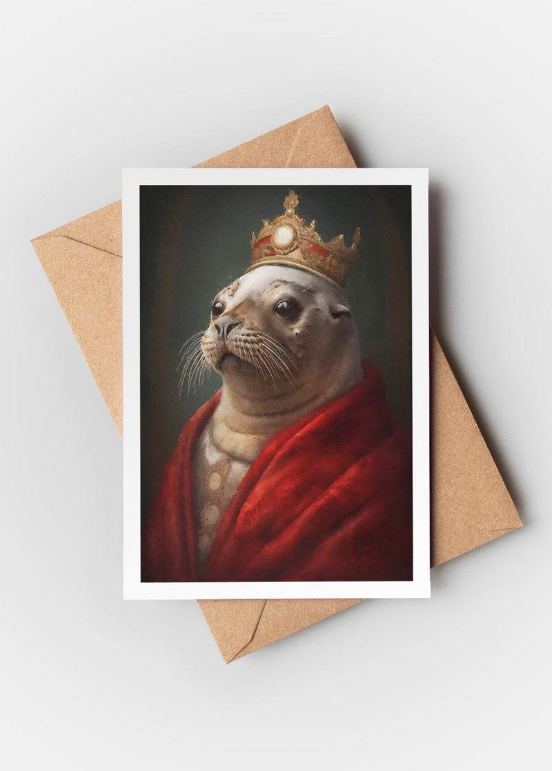 Seal Portrait A6 Christmas Greetings Card