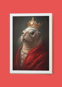 Seal Portrait A6 Christmas Greetings Card