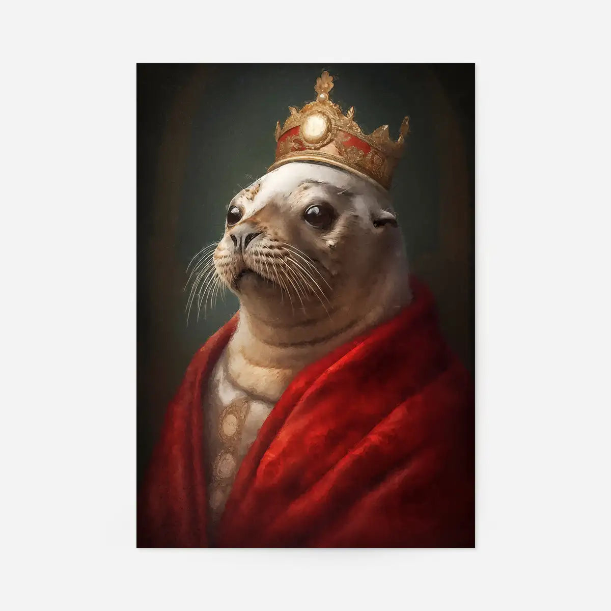 Christmas Seal Animal Portrait Print