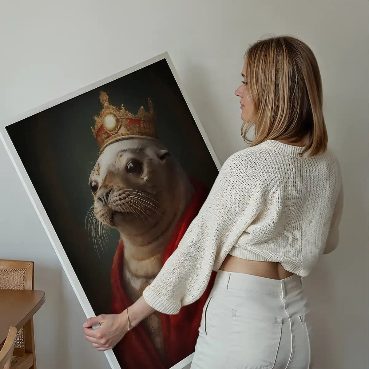 Christmas Seal Animal Portrait Print