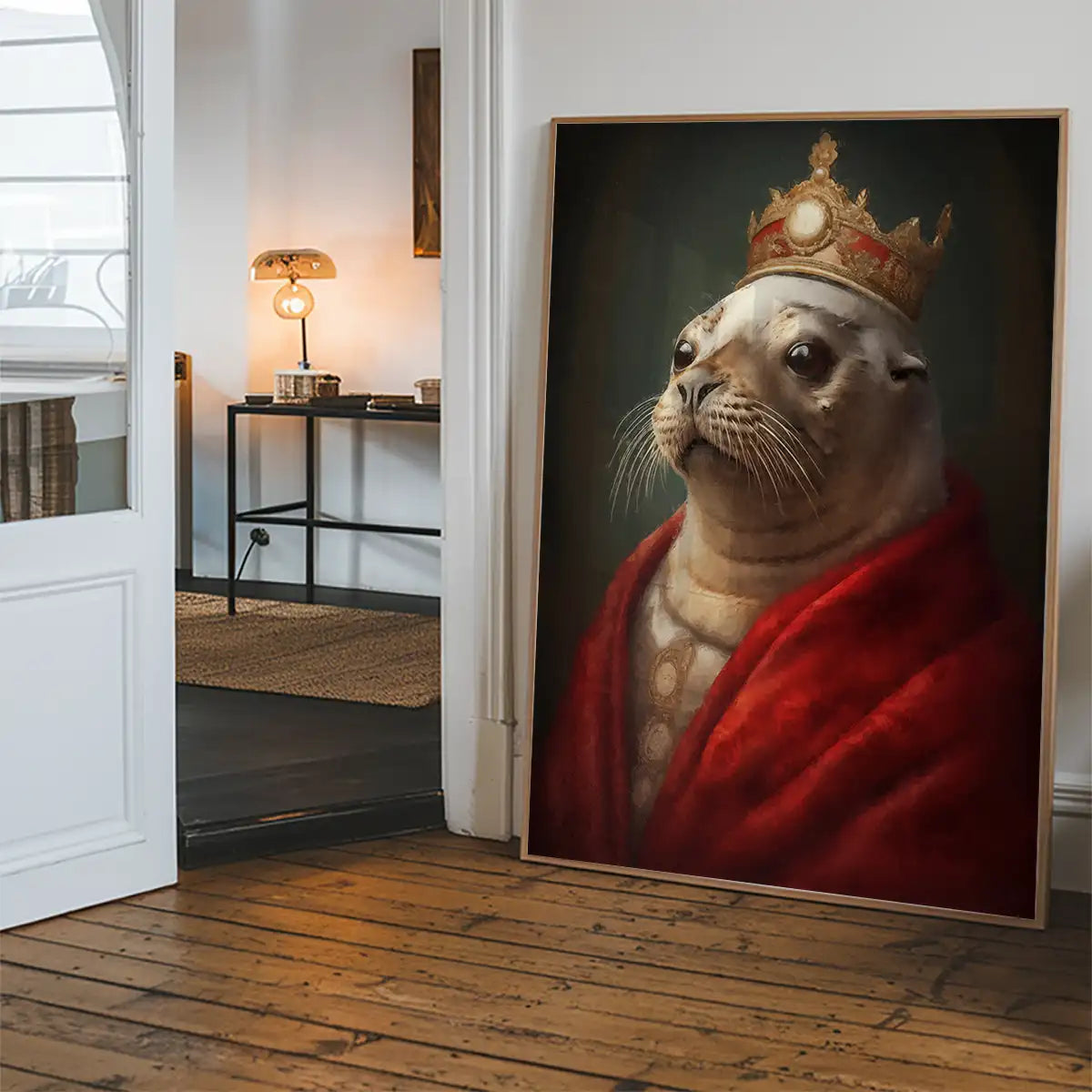 Christmas Seal Animal Portrait Print