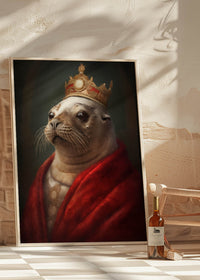 Christmas Seal Animal Portrait Print