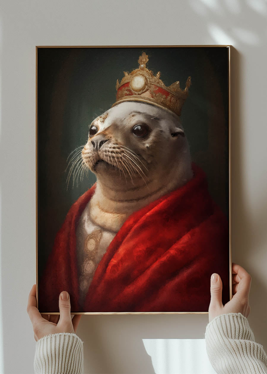 Christmas Seal Animal Portrait Print