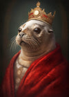 Christmas Seal Animal Portrait Print